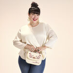 Loungefly Cream & Red Floral Crossbody Bag LFlifestyle1 view 2